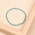 Handmade green glass seed bead bracelet with minimalist single-strand design - Style 60-Solid Green Simple