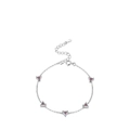 S925 Sterling Silber Armband mit fünf schimmernden herzförmigen Zirkoniasteinen besetzt - Silbernes Herzarmband