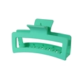Detail shot of a matte mint green rectangle hair claw clip with internal metal spring - #12 Green - 13cm / Bulk (No Packaging)