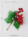 Christmas tree ornament with red berries, pine cones and green holly leaves decoration - Style C