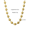 Collier à maillons coquillages en acier titane doré avec chaîne réglable de 40cm plus 5cm - Collier Doré 12mm