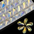 Iridescent AB crystal glass angel wing pendants for DIY jewelry making and crafts - 9X20 Wings