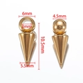 Pendentifs cônes en acier doré 18k avec dimensions précises pour création de bijoux - Grand Anneau 6x10.5mm / Or