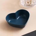 Dark blue heart-shaped seasoning dish made of eco-friendly wheat straw fiber material - Dark Blue