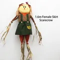 Large 1.6m Halloween female scarecrow decoration with green skirt and sunflower - Female Scarecrow with Skirt / 1.6m