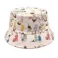 Gros plan sur la texture en toile et les motifs chinois traditionnels du chapeau - M (56-58cm) / Rose Clair
