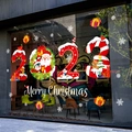 Christmas 2023 double-sided window stickers with Santa Claus and candy cane numbers - 2023 Christmas 6100
