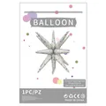 Palloncino stella 22 pollici bianco con coriandoli colorati per decoro compleanno - Stella Esplosiva Punti Colorati (con Cartoncino di Supporto) / Punti Colorati