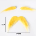 Yellow synthetic fiber mustache and eyebrows set for Halloween costume party dress-up - Yellow Eyebrows and Mustache Set