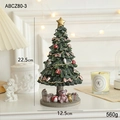 Miniatur-Weihnachtsbaum aus Harz als Tischdeko mit Teddybär und Geschenkboxen 22,5cm - Spieluhr Weihnachtsbaum