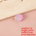Ciondolo a conchiglia rosa con punti blu e anello dorato per creazione di gioielli - Rosso Rosa Foro Singolo (Anello Colore Oro)