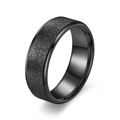 Minimalist matte black titanium steel ring for women with polished inner surface - US 5 / 8mm Double Step Black