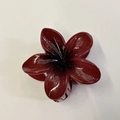 Deep red plumeria hair claw clip with glossy finish for elegant women hairstyles - Frangipani Claw Clip (Cross-border Edition) / 8cm / Burgundy