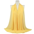 Breathable 75D pearl chiffon headscarf in vibrant yellow color for women - Yellow