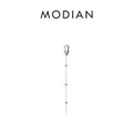 Minimalist S925 sterling silver drop earring with long chain and three round beads - Minimalist Bead Long Earline Silver (RHE881S)