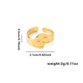 Golden heart open ring with irregular embossed wave texture and adjustable band - Adjustable Open / Irregular Ripple Embossed Style (TYGR0061) / Gold