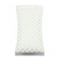 Étui à lunettes en cuir PU blanc matelassé avec motif losanges et détails scintillants - Style Diamant Matelassé / Blanc