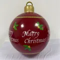 Red inflatable Christmas ball with LED lights and white Merry Christmas script - Merry Christmas