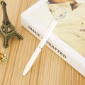 Elegante penna a sfera in metallo bianco con decorazione a cuore di diamante argento - Bianco