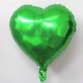 Green heart-shaped 18-inch aluminum foil balloon with vibrant metallic finish - Green