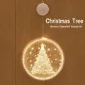 Warm white LED suction cup light featuring Christmas tree pattern for festive window decor - 16CM Christmas Tree / Battery Included