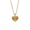 Collana a cuore vintage placcata oro 18K con texture radiale su un'elegante catena a onde - Stile Cuore