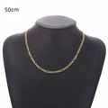 Men's 50cm golden Figaro chain necklace displayed on a black bust mannequin - 50cm / Gold