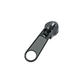 Macro detail of high-quality black metal zipper puller earring with a polished finish - 0114-Black Zipper Pull