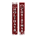 Kerstbanners in rood en zwart ruitpatroon met Merry Christmas en Happy Holidays tekst - Stijl B-Rood Zwart Geblokt Merry Christmas