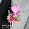 Rosa Calla-Lilie Ansteckblume für Hochzeitsanzug mit Schleife 10x14cm 13g Zubehör - Pfirsichrosa