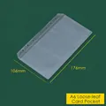 A6 6-hole clear PVC binder pocket with 3 slots for cards and 176mm x 106mm dimensions - A6 Loose Leaf 6-Hole Card Pocket