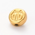 Golden cat-shaped stainless steel bead with relief detail for DIY jewelry making - 2# Cat Face Fish Bone / Gold