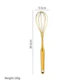 Gouden 304 RVS handmatige garde, 30,5 cm lengte met verdikte handgreep voor bakken - Goud