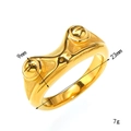 Vintage gold frog prince ring in stainless steel with 3D animal design for men and women - US 7 / Gold