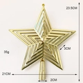 Sparkling gold multi-layer star tree topper with 23.5cm height for Christmas tree - 20CM Gold Grid Tree Top Star