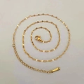 Golden stainless steel lip chain necklace with lobster clasp and extension link - Gold Lip Chain
