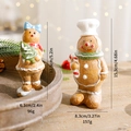 Resin gingerbread man Christmas ornaments featuring girl and chef figurines with dimensions - Large Ginger Man Cane + Small Ginger Man Tree