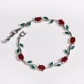 Silver - Red Green Stone
