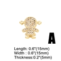 Detailansicht eines 18k vergoldeten Mädchen-Anhängers mit Zirkonia-Inlay, 15mm x 15mm - Kleines Mädchen Stil