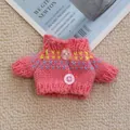 Cardigan in maglia rosa per bambole con motivi floreali e bottoni decorati - Maglione Rosa Scuro Stellato (Bottone)