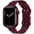 Correa de silicona burdeos con patrón calado de trébol para Apple Watch e iWatch - Burdeos