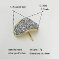 Gancio per capelli a ventaglio in lega dorata con strass argentati e cristalli - Stile F a ventaglio / Stile 514-F Oro