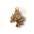 Ciondolo ad albero placcato oro con cristalli lucidi per collane e braccialetti - Albero di strass