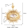 Gold plated evil eye sunburst pendant with cubic zirconia measurements and 24mm height - Gold Sunburst Eye Style (K093033L1K2)