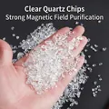 Hand holding high-clarity natural white crystal stones for purification and decoration - Premium White Crystal (brazilian Material) / 7-9mm/50g