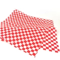 Papel de envolver antigrasa con diseño de cuadros rojos y blancos para bocadillos - 100 Unids/Paquete / Rojo