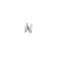 Detailed view of a silver stainless steel letter N charm for DIY jewelry making - Letter N Silver Color