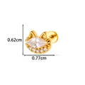 Goldener Titanstahl Ohrstecker im Katzendesign mit Zirkonia-Steinen und Maßangaben - 9# Katzengesicht-Stil (2623-9# Gold)