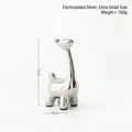 Electroplated silver ceramic giraffe ornament in XS size, 14cm height with a mirror finish - Extra Small / Electroplated Silver