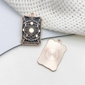 Black and rose gold Wheel of Fortune tarot pendant with enamel finish for jewelry making - Wheel of Fortune